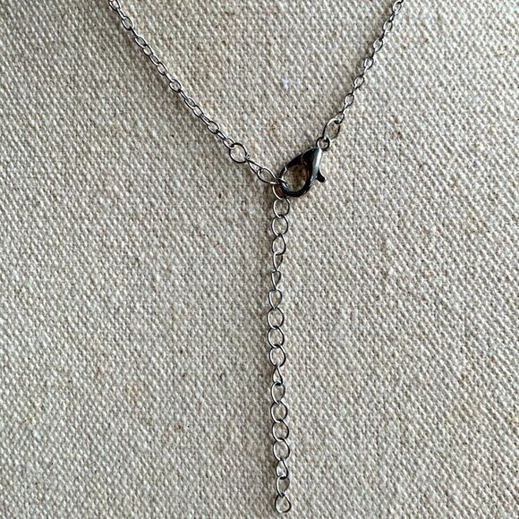 Elegant Double Interlocking Hearts Love Necklace in Silver with Gift Pouch, NEW - Picture 9 of 12